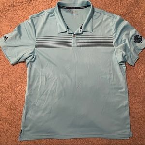 Fort Lauderdale County Club Adidas Golf Polo. Seafoam Blue W/ Stripes. Size Xl.